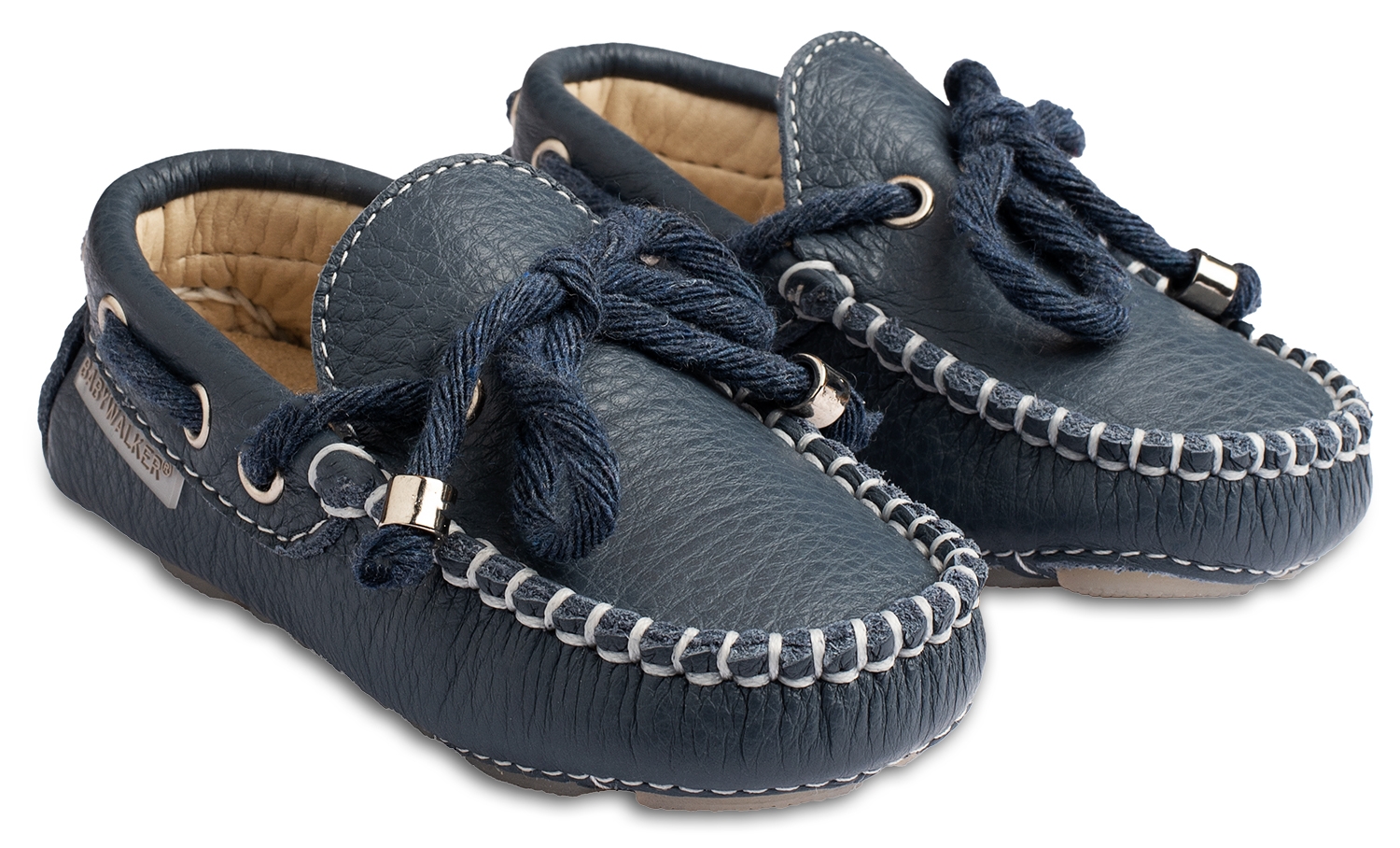 Babywalker Μοκασίνι Μπλε Δερμάτινο - Βαπτιστικά παπούτσια για αγόρι