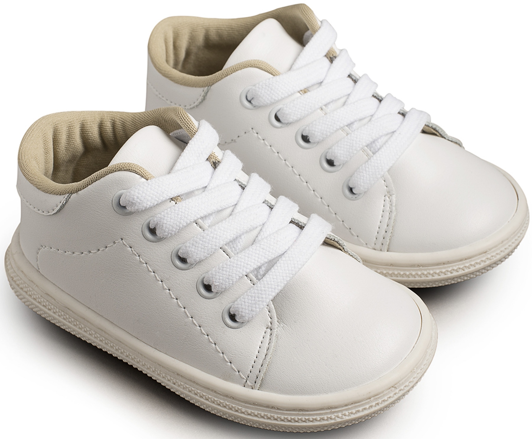 3030 βαπτιστικό παπούτσι για αγόρι αθλητικό με κορδόνια άσπρο babywalker : 1