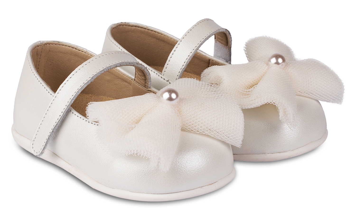 Babywalker Μπαλαρίνα Τούλινος Φιόγκος - Βαπτιστικά παπούτσια για κορίτσι