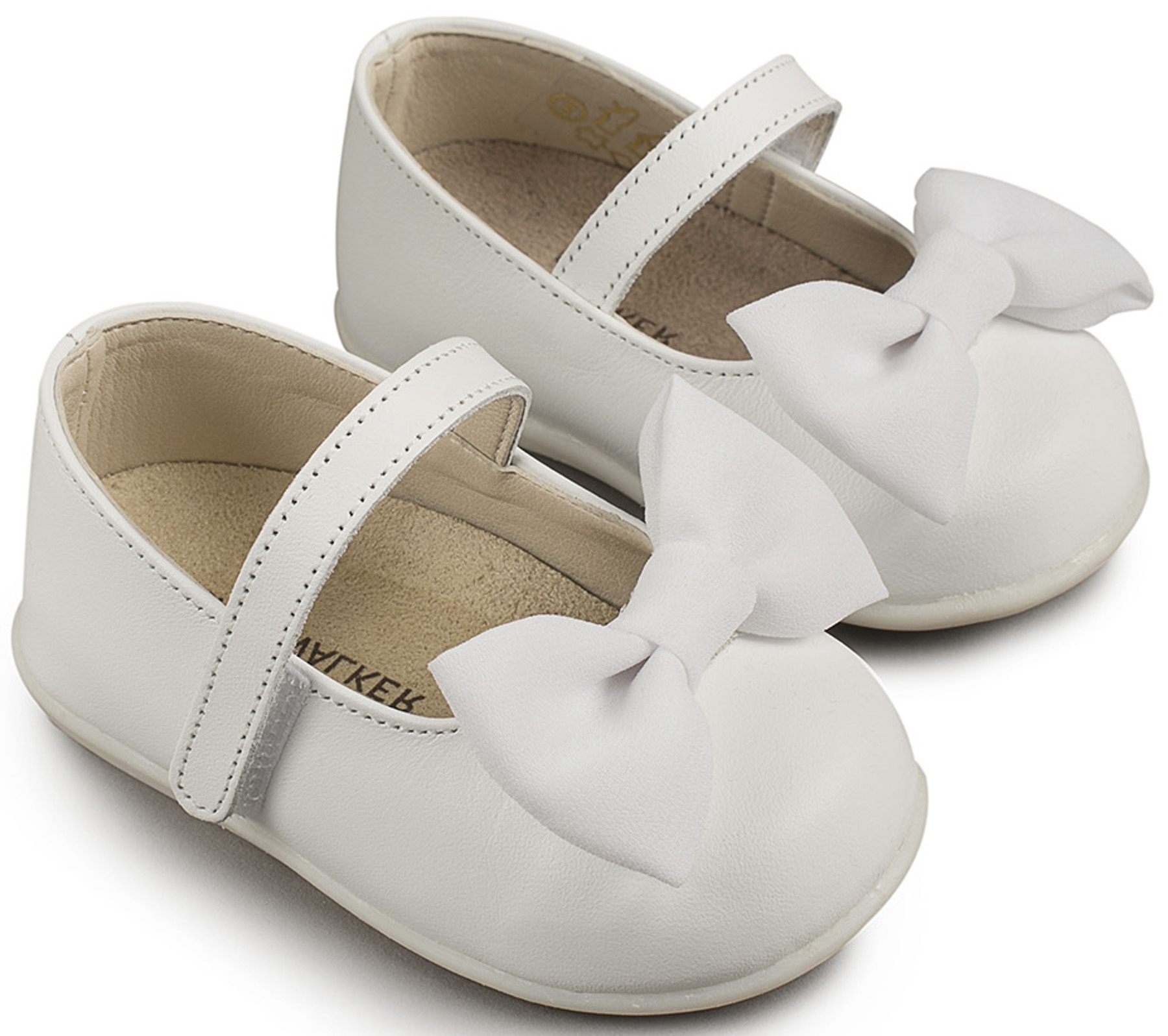 Babywalker μπαλαρίνα με φιόγκο Λευκό - Βαπτιστικά παπούτσια για κορίτσι