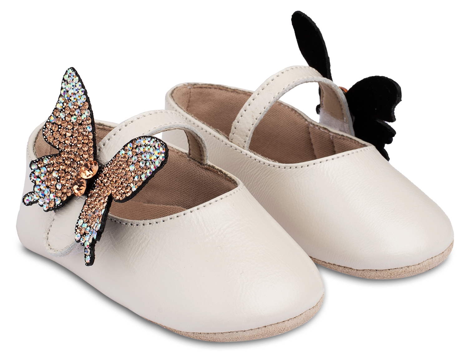 βαπτιστικό παιδικό παπούτσι αγκαλιάς για κορίτσι πεταλούδα στρας : 1
