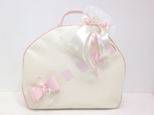 Τσάντα βάπτισης για κορίτσι ροζ φιόγκους βαλίτσα : 1