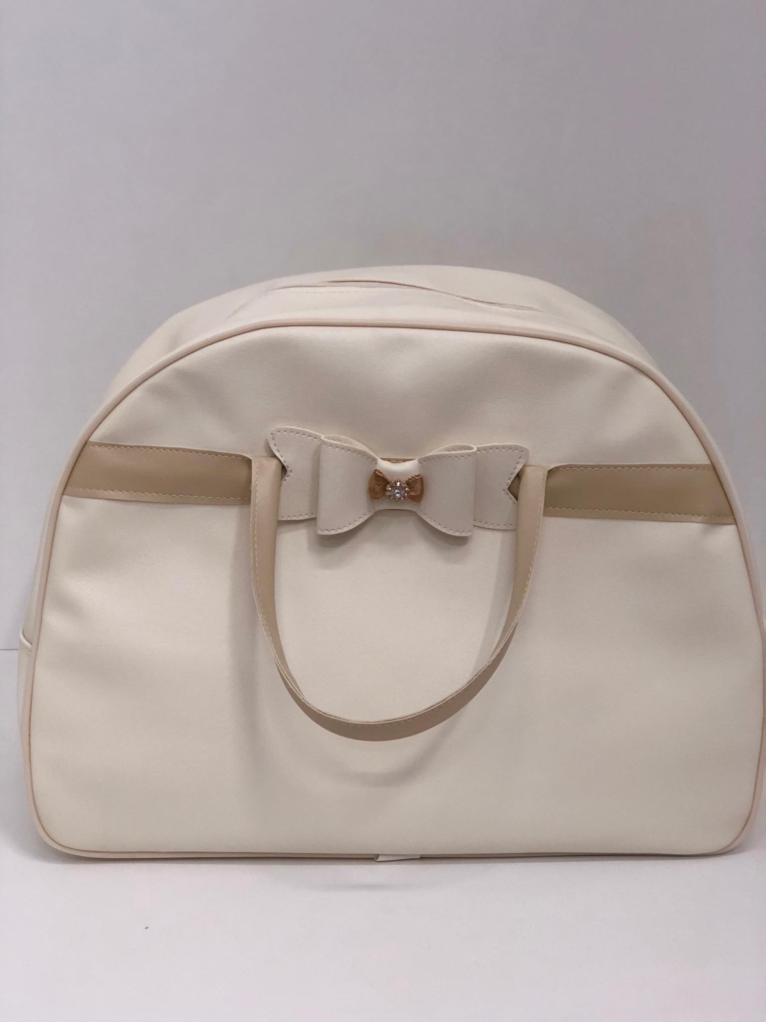 Βαπτιστική τσάντα εκρού μπεζ ιβουάρ για κορίτσι δερμάτινη οικονομική Θεσσαλονίκη Αθήνα τσάντα ταξιδιού  : 1