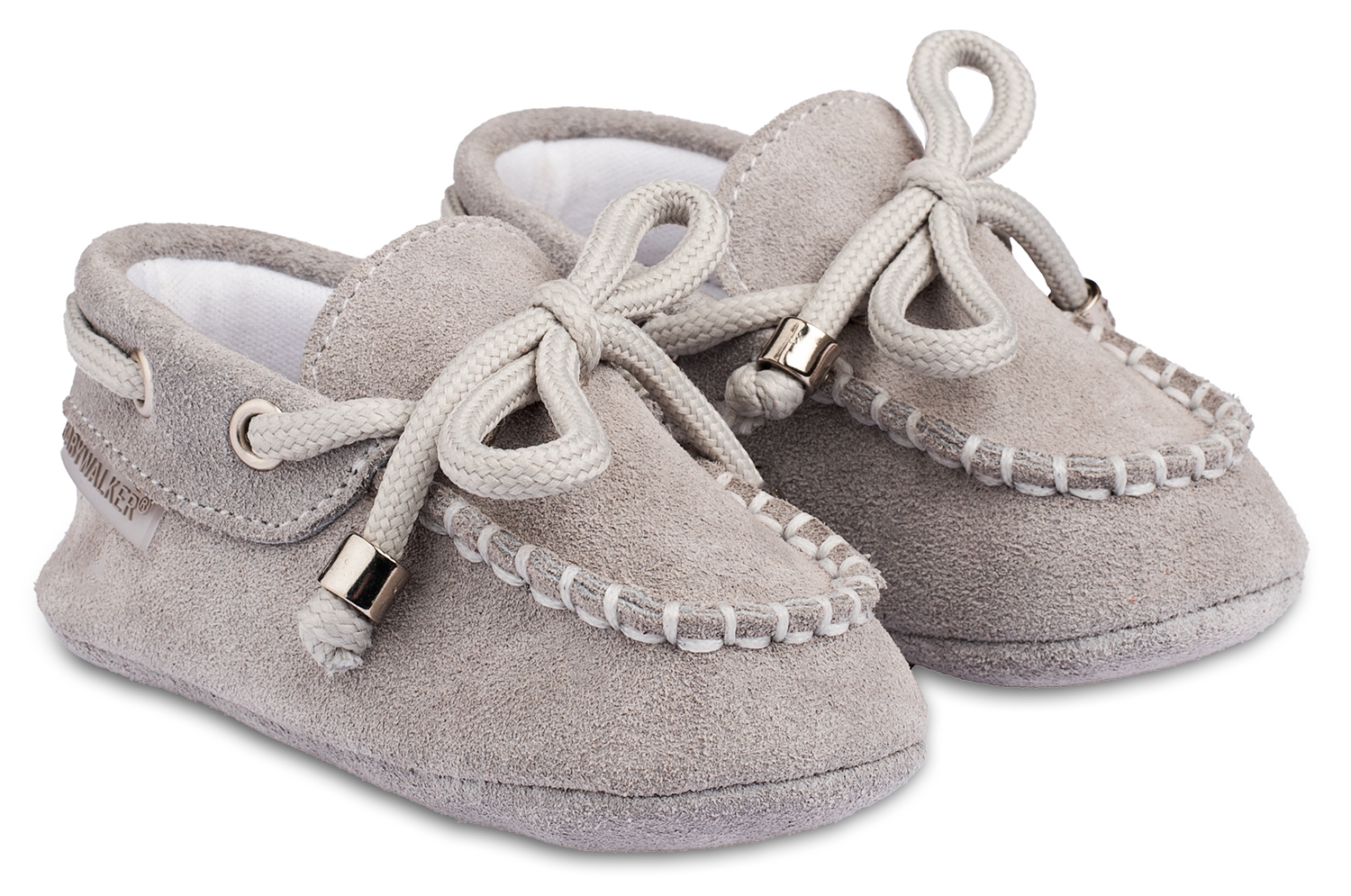 Babywalker Μοκασίνι Αγκαλιάς Γκρι - Βαπτιστικά παπούτσια για αγόρι