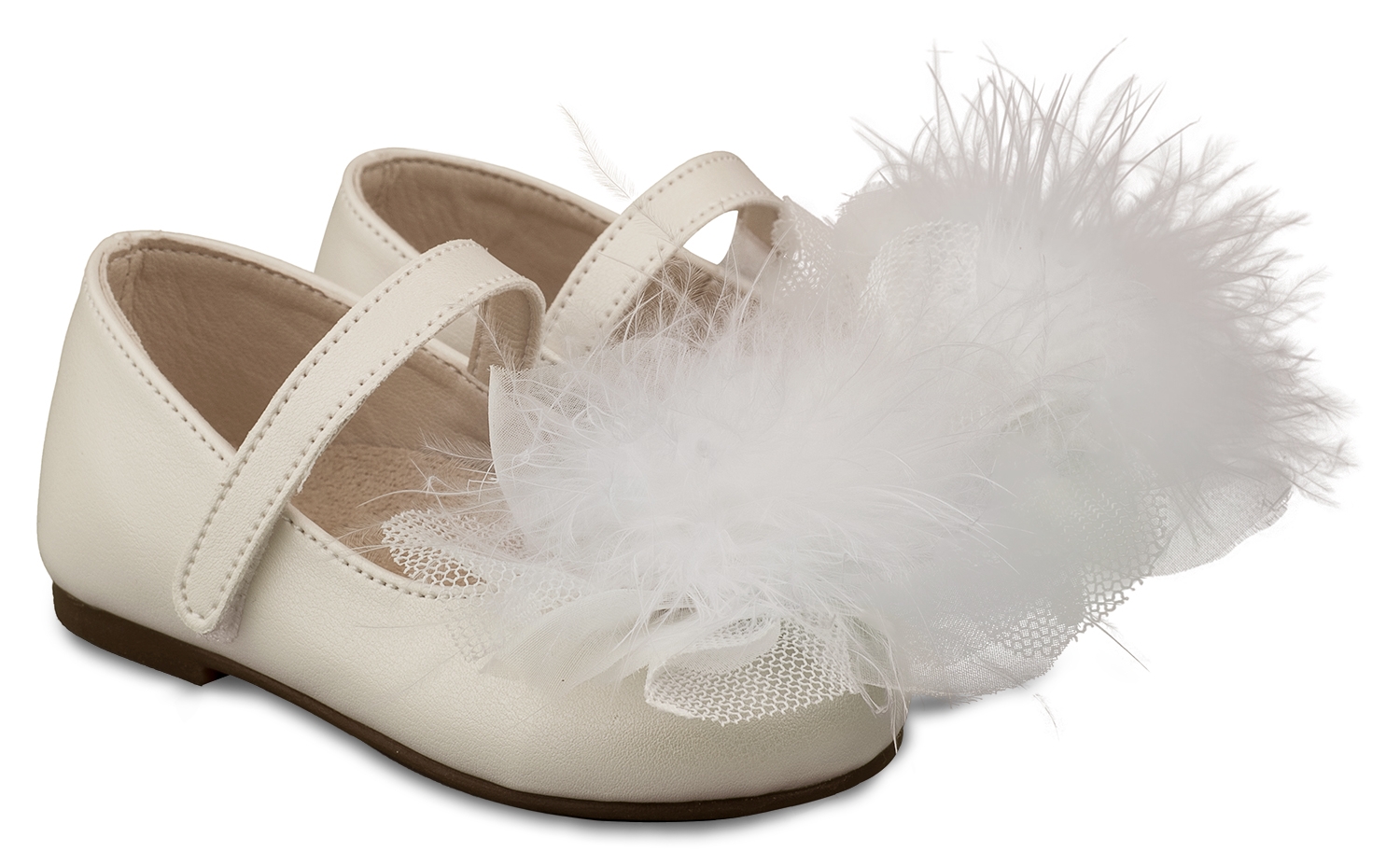 Babywalker Πουά & Πούπουλο - Βαπτιστικά παπούτσια για κορίτσι