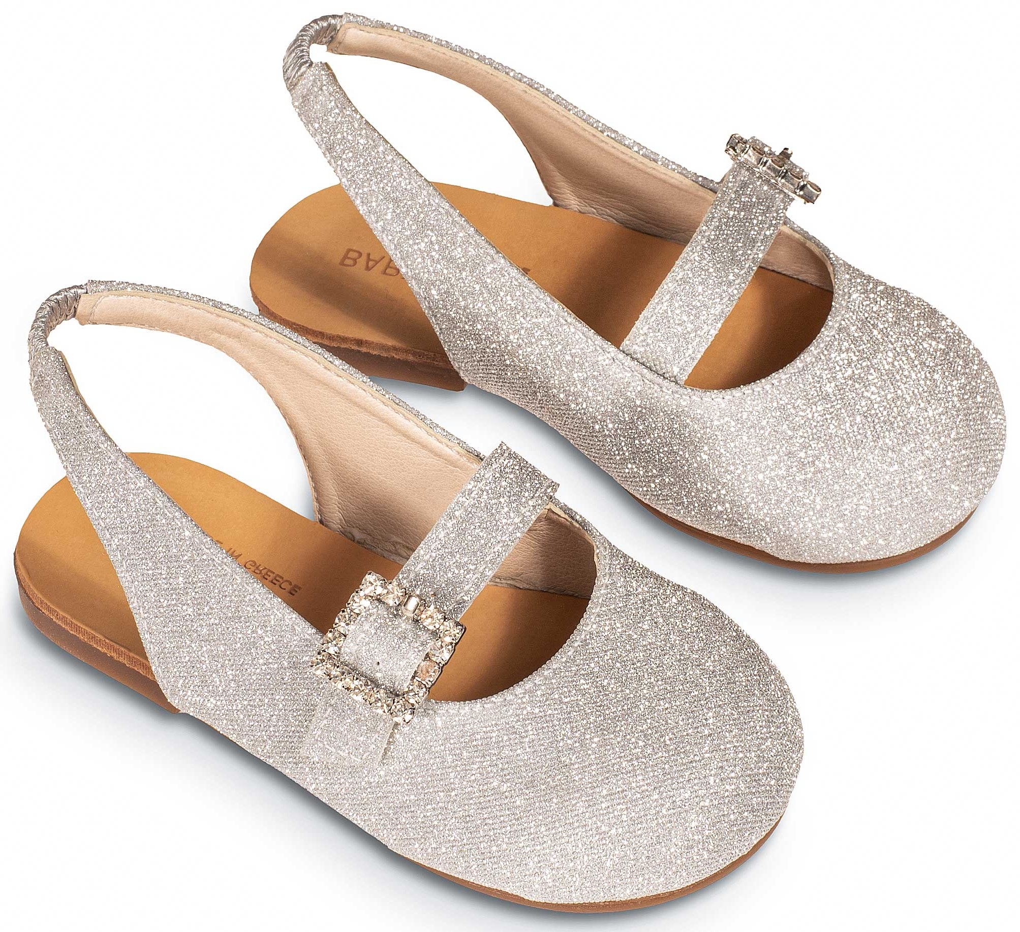 babywalker βαπτιστικά παπούτσια για κορίτσι ασημί γυαλιστερό γλίτερ : 1