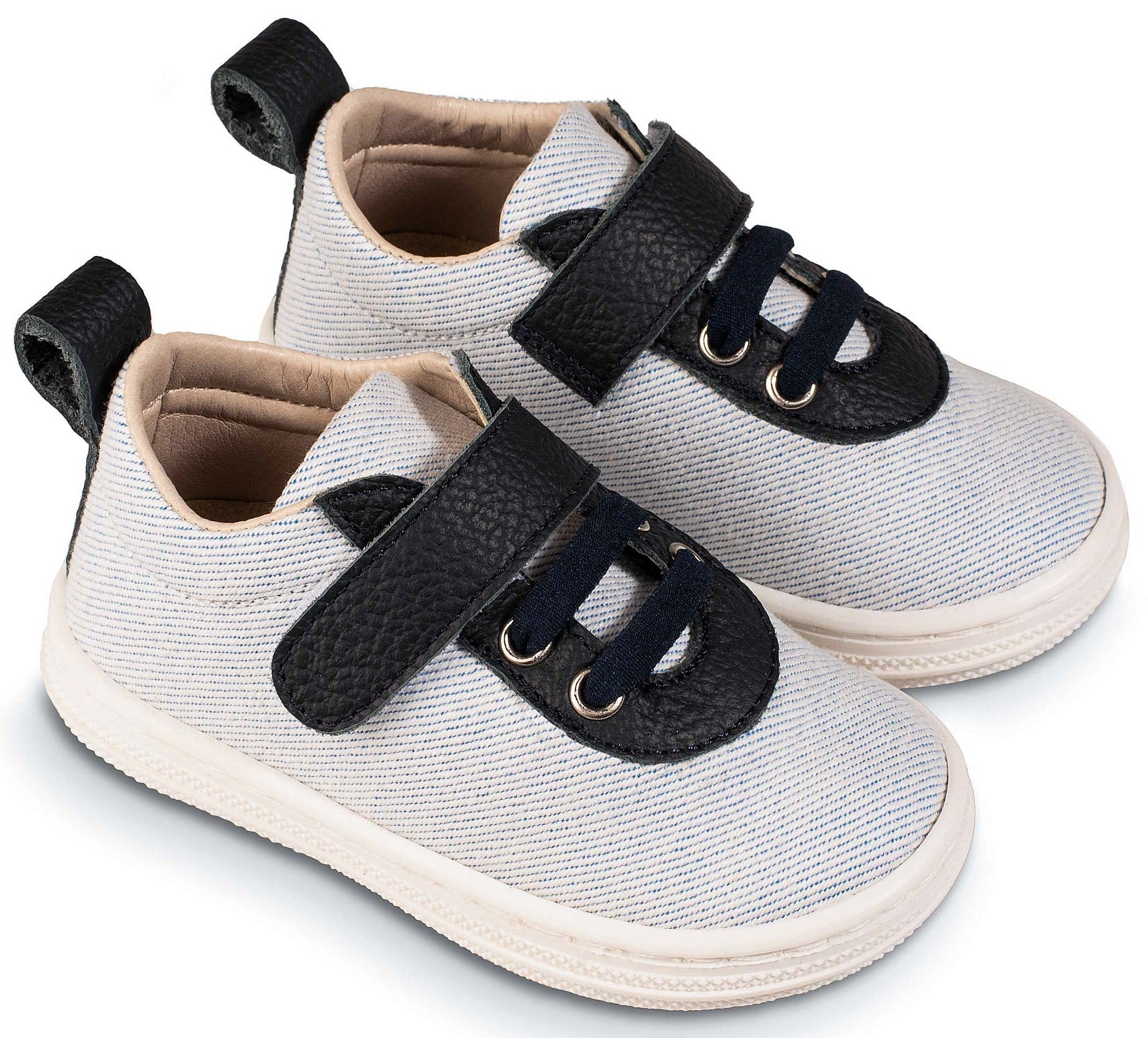 Babywalker New Μπεζ Μπλε - Βαπτιστικά παπούτσια για αγόρι
