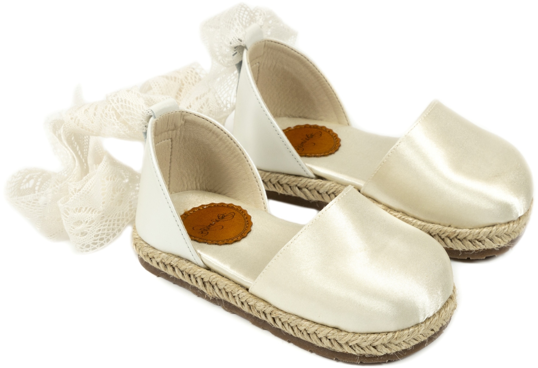 Babywalker Εσπαντρίγια Σαμπό Εκρού - Βαπτιστικά παπούτσια για κορίτσι