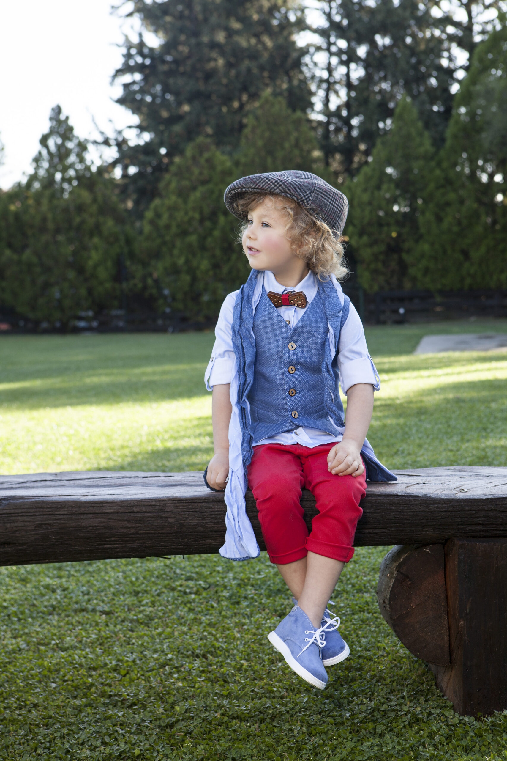 βαπτιστικά ρούχα για αγόρι μπλε κόκκινο φουλάρι τραγιάσκα μπερέσ : 1