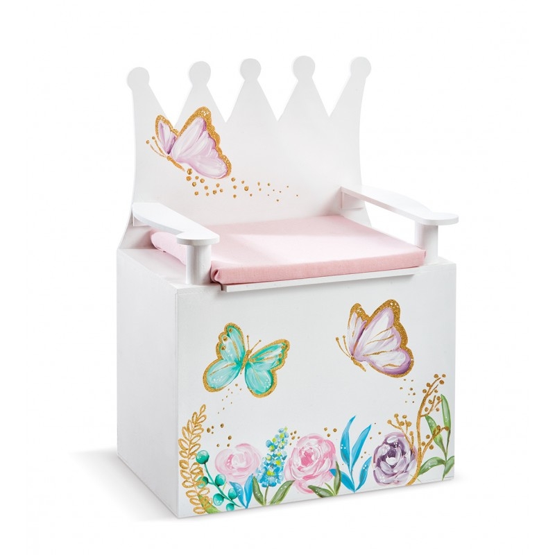 κουτί βάπτισης κορίτσι πεταλούδες κορώνα παγκάκι ροζ χρυσό λιλά μέντα : 1