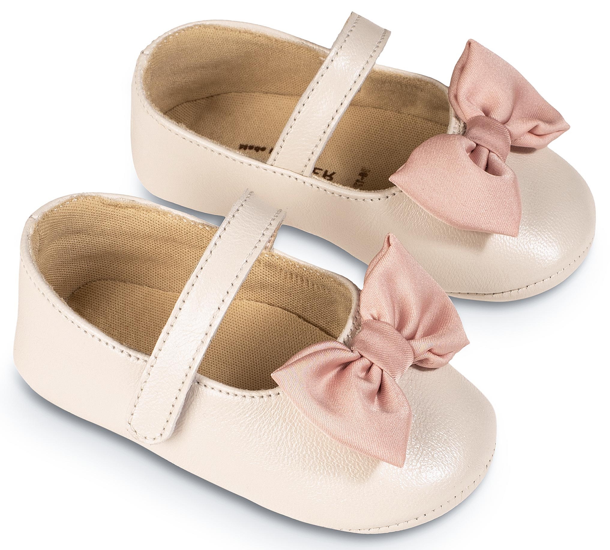Babywalker Αγκαλιάς ivory ροζ - Βαπτιστικά παπούτσια για κορίτσι