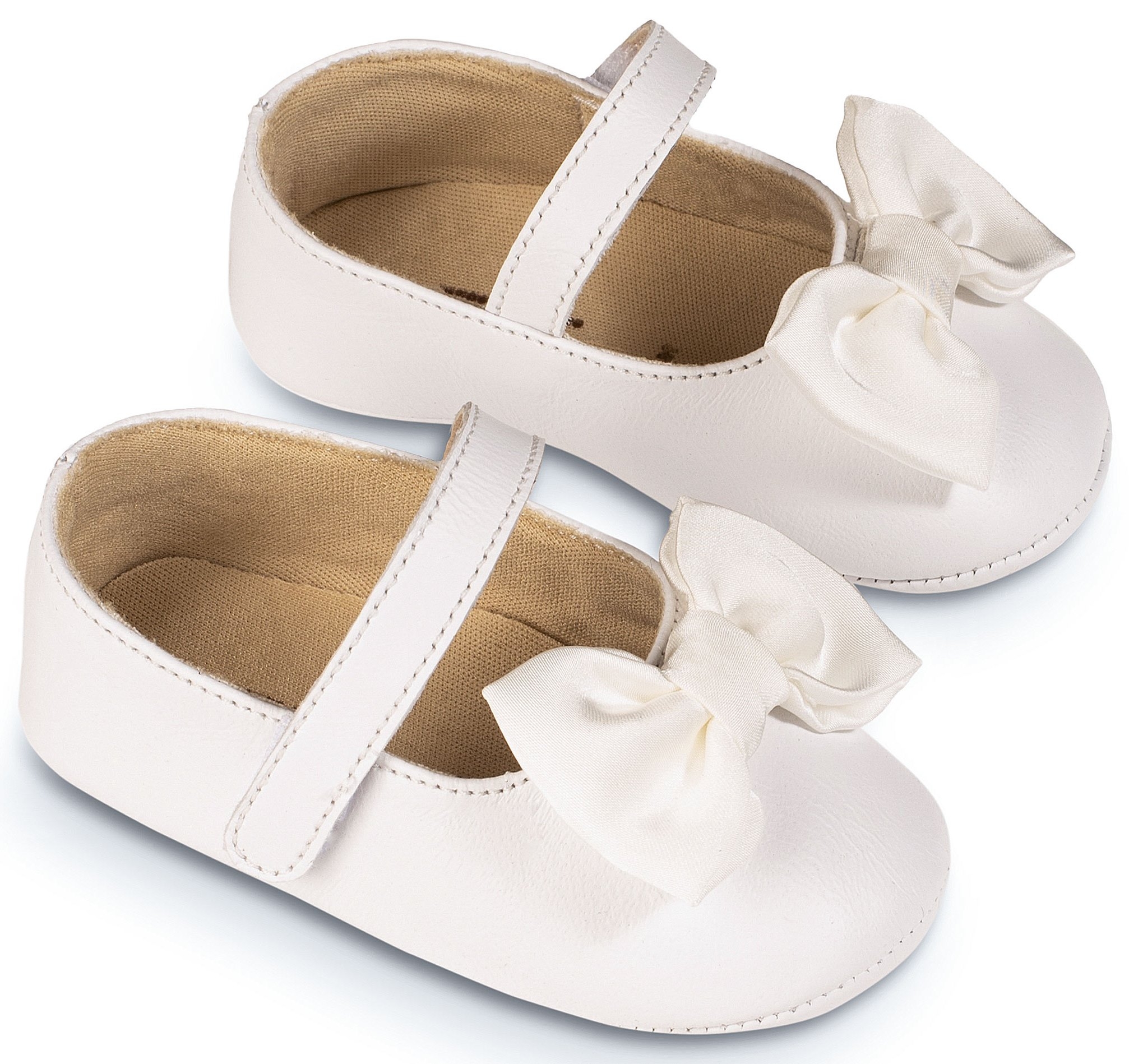 Babywalker Αγκαλιάς λευκό φιογκάκι - Βαπτιστικά παπούτσια για κορίτσι