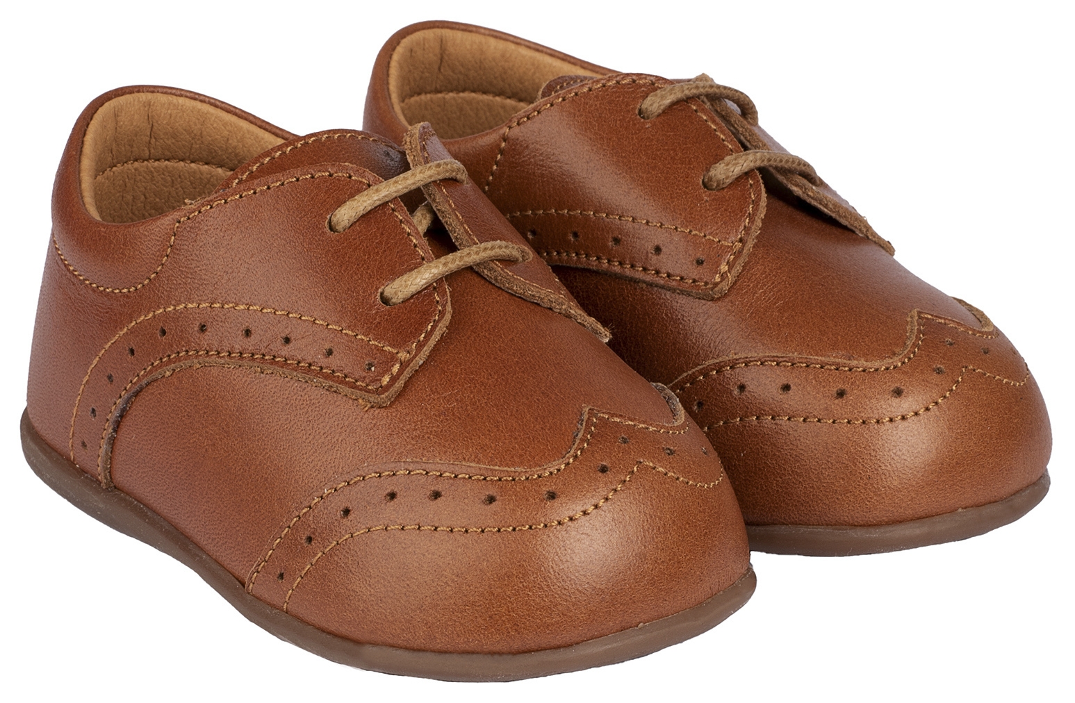 Babywalker πρώτα βήματα Δετό Brogues Ταμπά - Βαπτιστικά παπούτσια για αγόρι