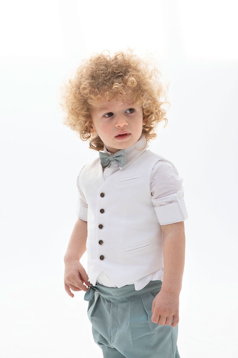 bambolino giannaros βαπτιστικά ρούχα για αγόρι μέντα λευκό μοντέρνο : 1
