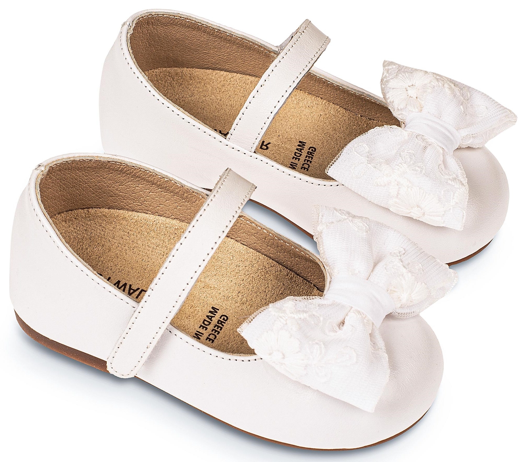 Γοβάκι με φιογκάκι λευκό - Βαπτιστικά παπούτσια για κορίτσι