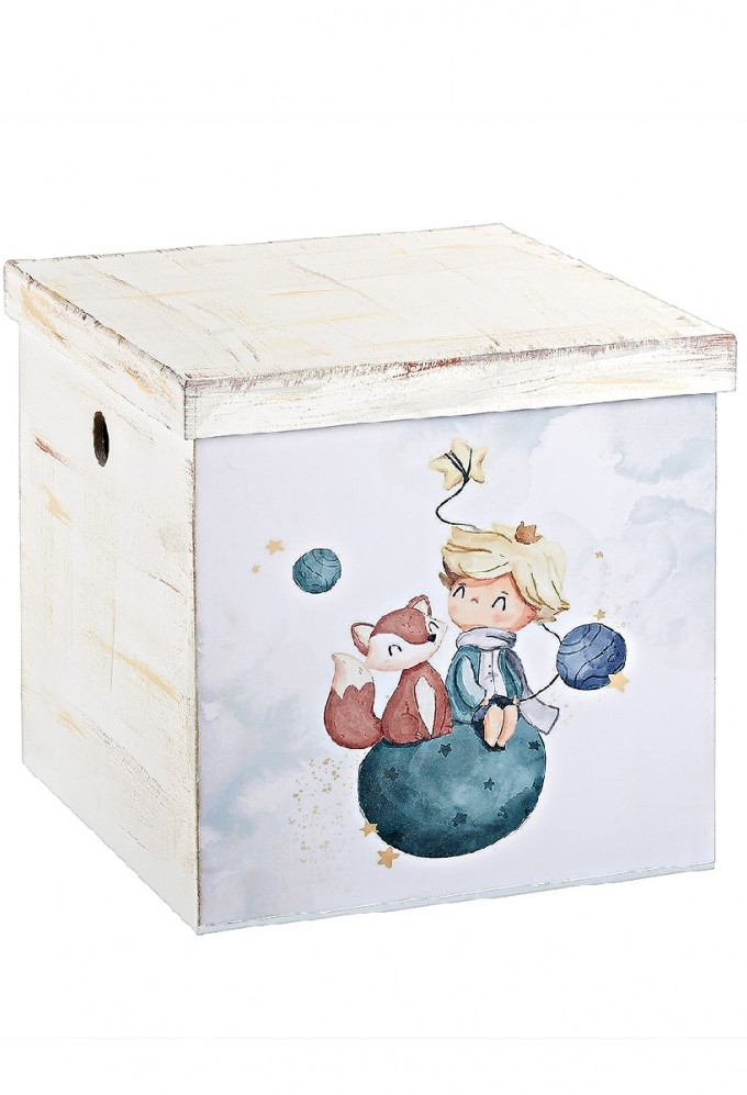 σετ βάπτισης για αγόρι μικρός πρίγκιπας κουτί ξύλινο βαλίτσα λαμπάδα μέντα μπεζ : 1