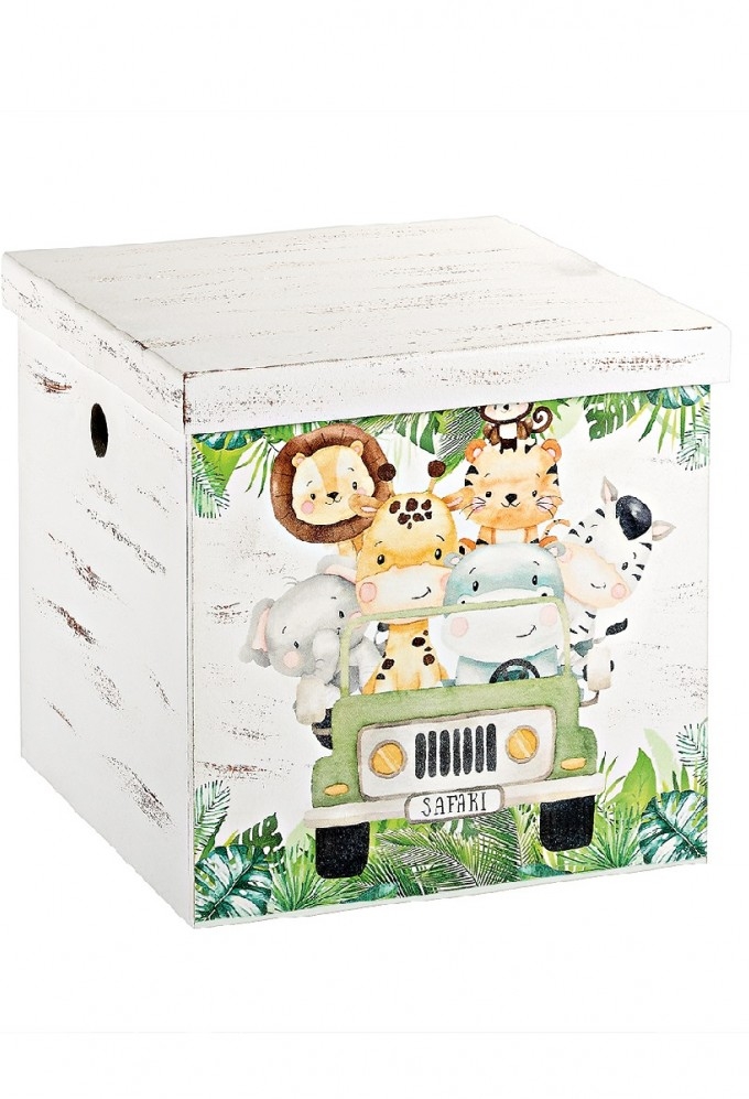 κουτί βαλίτσα τσάντα βάπτισης για αγόρι ζώα της ζούγκλας λιοντάρι σαφάρι safari πράσινο μέντα μπεζ θέμα : 1