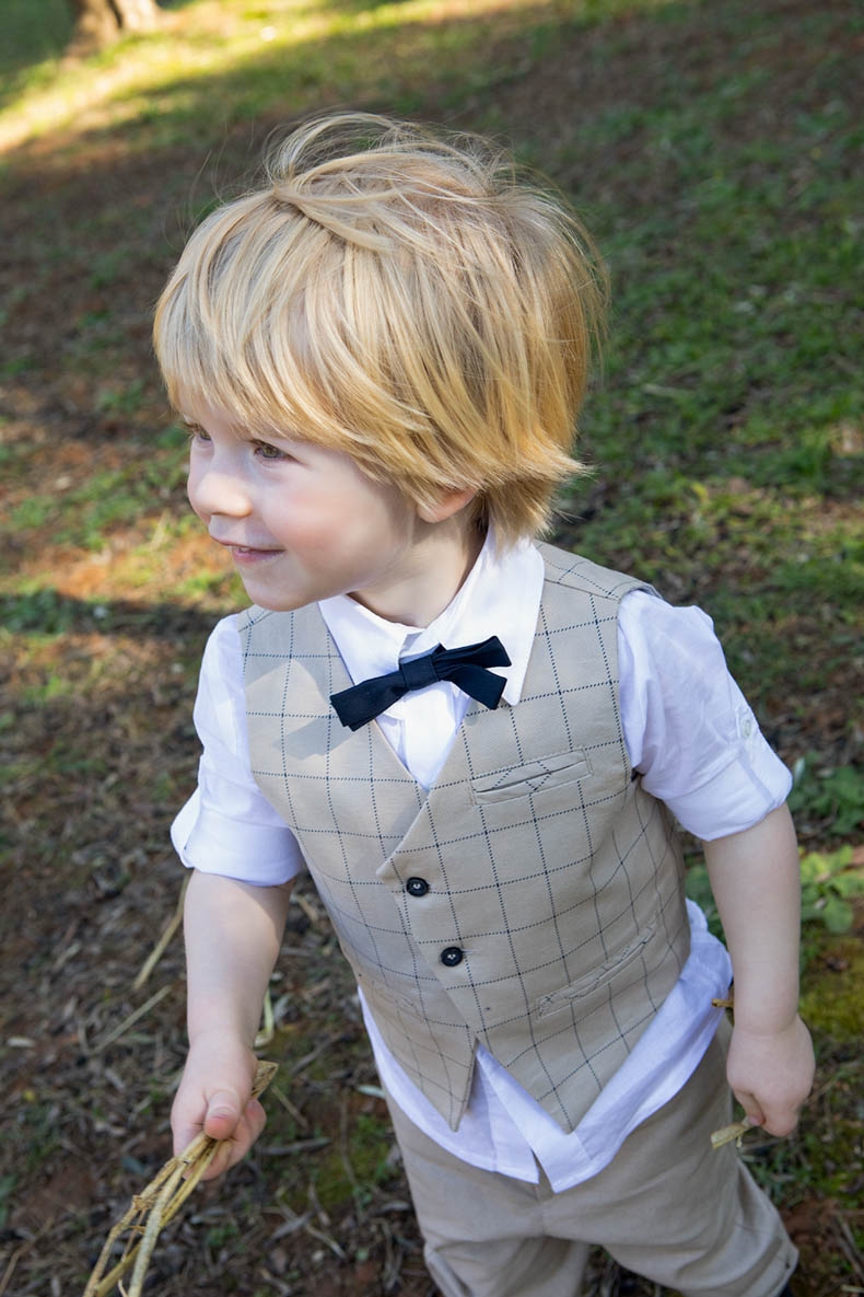 bambolino fanis βαπτιστικά ρούχα για αγόρι μπεζ μπλε μοντέρνο κουστούμι βράκα παντελόνι : 1