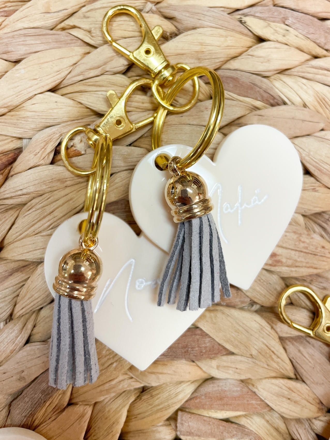 Μπρελόκ Set Μαμά Νονά Μπεζ