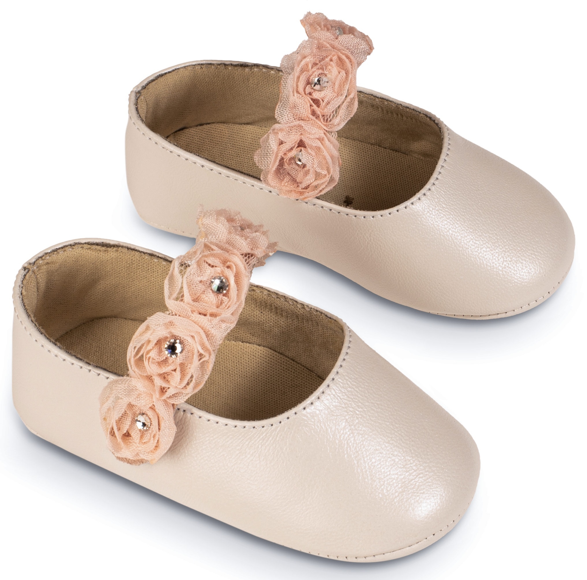 βαπτιστικό παπούτσι αγκαλιάς ιβουάρ ροζ babywalker : 1