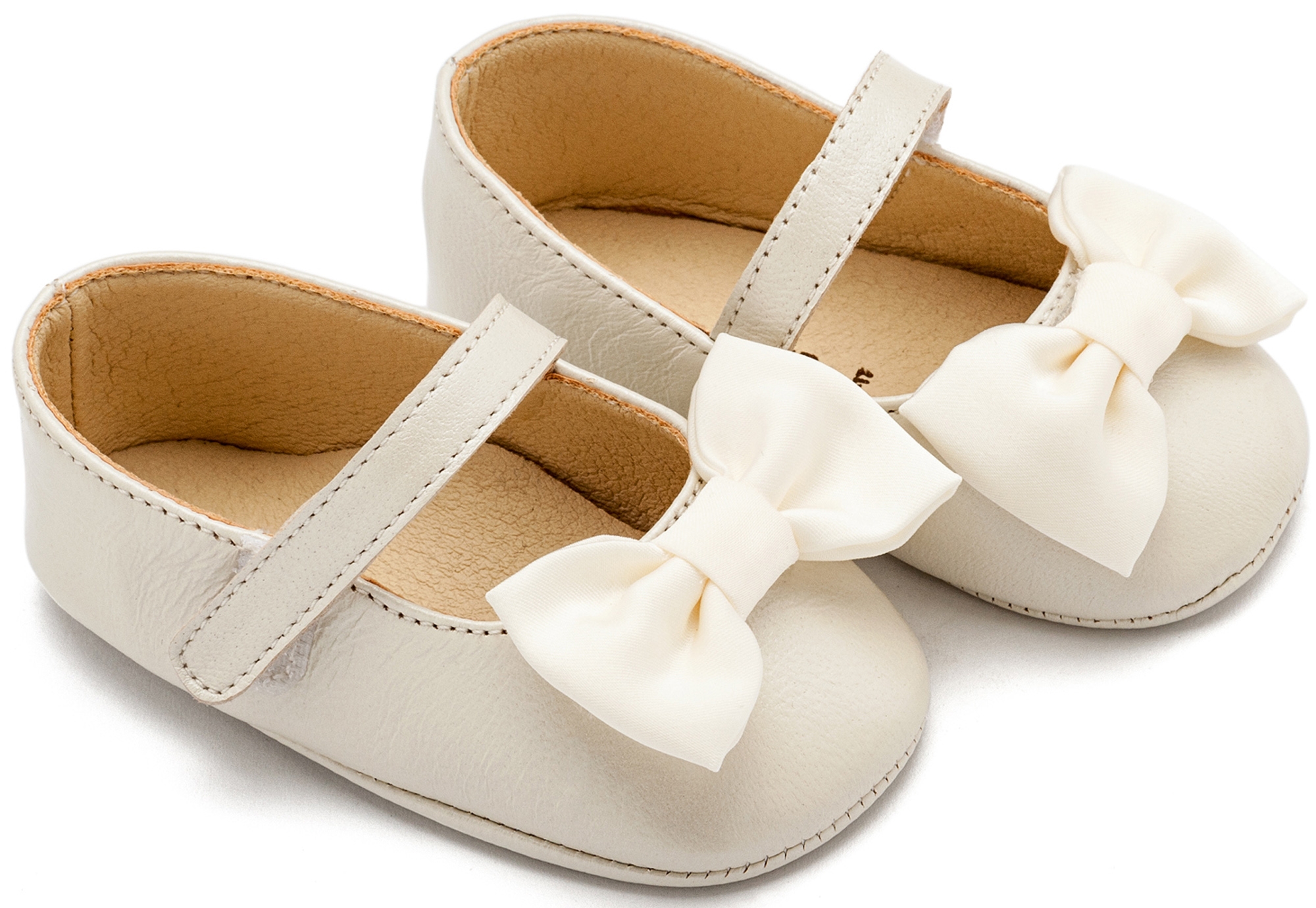 βαπτιστικά παπούτσια κορίτσι αγκαλίας με φιογκάκι ιβουάρ babywalker : 1