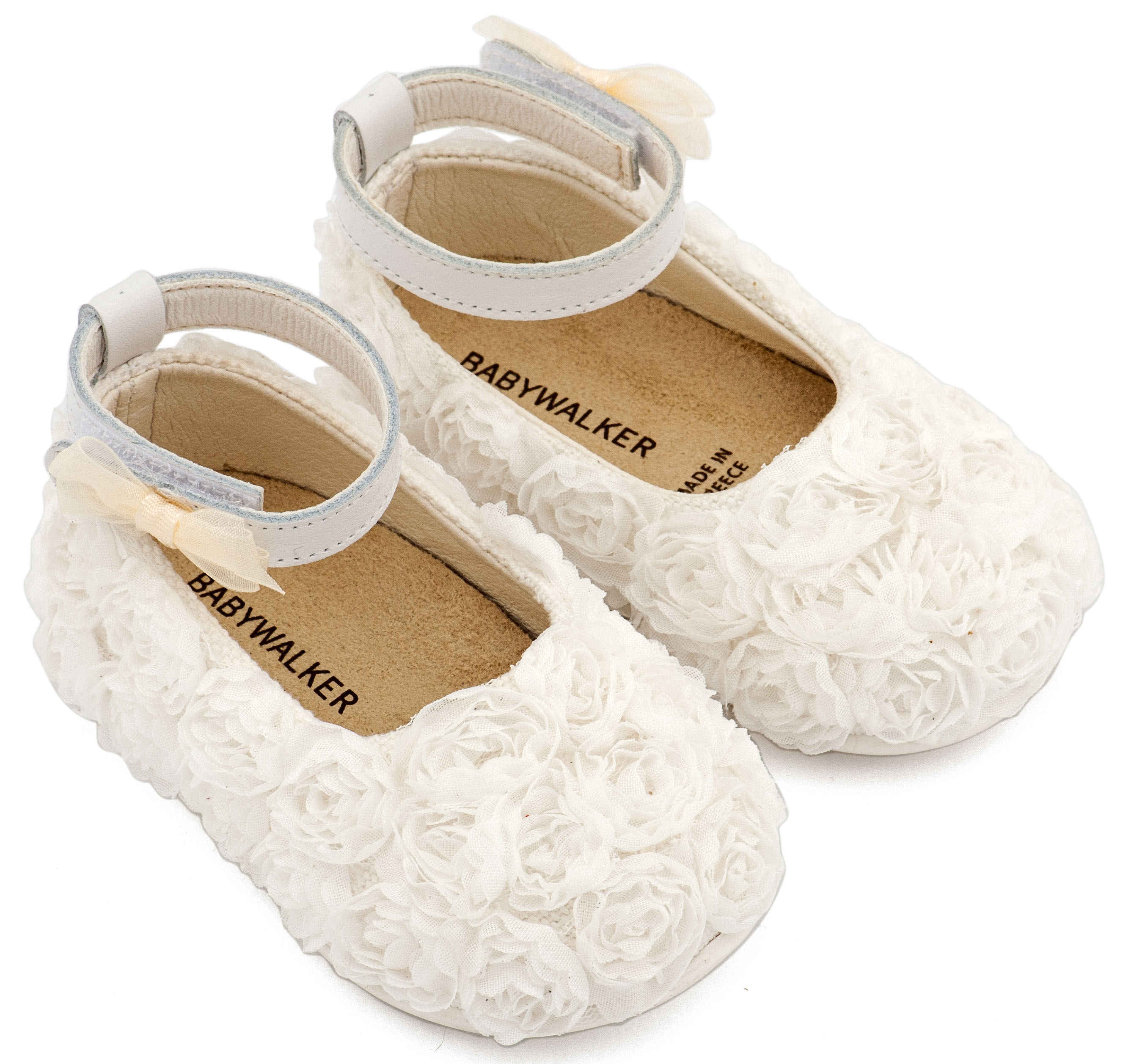 Γοβάκι με λουλούδια λευκό