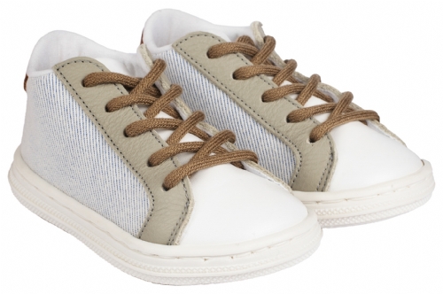 Babywalker τρίχρωμο sneaker Γκρι - Βαπτιστικά παπούτσια για αγόρι