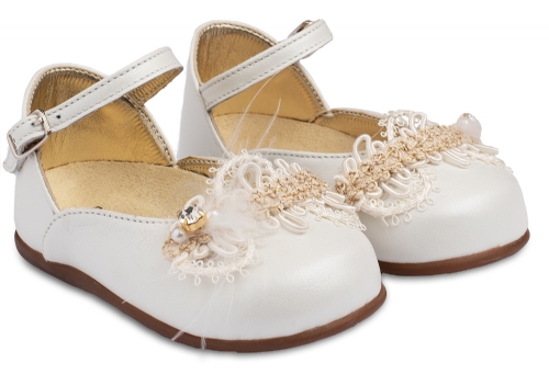 Babywalker Μπαλαρίνα Εκρού - Βαπτιστικά παπούτσια για κορίτσι