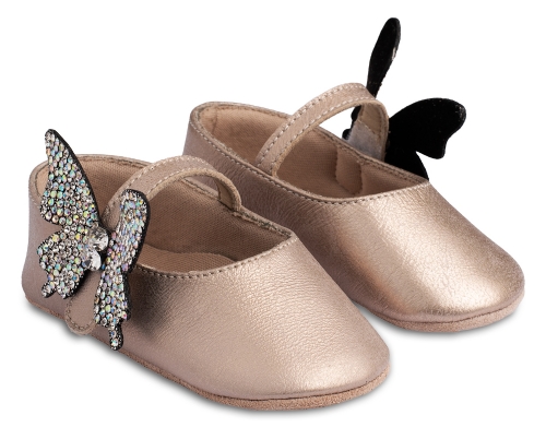 Babywalker Αγκαλιάς Nude Πεταλούδα - Βαπτιστικά παπούτσια για κορίτσι
