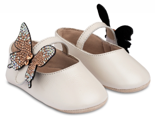 Babywalker αγκαλιάς Πεταλούδα Εκρού - Βαπτιστικά παπούτσια για κορίτσι