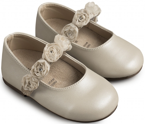 Babywalker με λουλούδια chiffon - Βαπτιστικά παπούτσια για κορίτσι