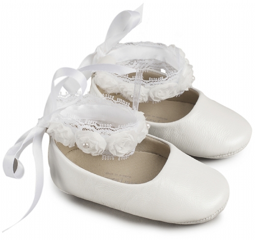 Babywalker αγκαλιάς Μπαλαρινέ Λευκό - Βαπτιστικά παπούτσια για κορίτσι