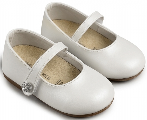 Babywalker μπαλαρίνα με στρας Λευκό - Βαπτιστικά παπούτσια για κορίτσι