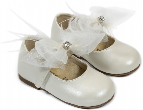 Babywalker Elegant Πούπουλο Εκρού - Βαπτιστικά παπούτσια για κορίτσι
