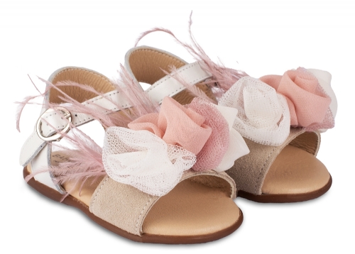 Babywalker Πεδιλάκι Σάπιο Μήλο Πούπουλο - Βαπτιστικά παπούτσια για κορίτσι