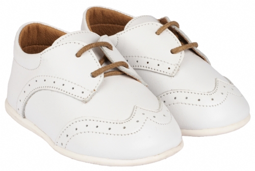 Babywalker πρώτα βήματα Δετό Brogues Λευκό - Βαπτιστικά παπούτσια για αγόρι
