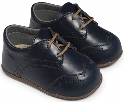 Babywalker πρώτα βήματα Δετό Brogues Μπλε - Βαπτιστικά παπούτσια για αγόρι