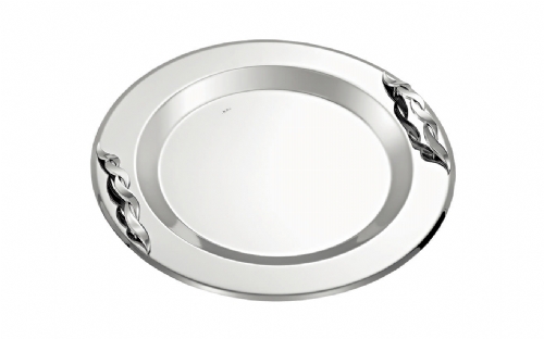 Δίσκος Inox ασημί στρογγυλός