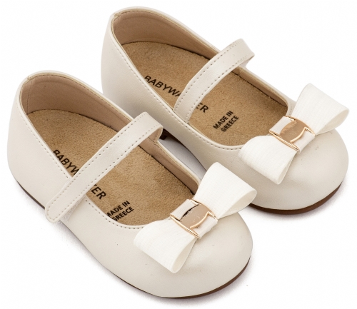 Γοβάκι με ιβουάρ φιογκάκι και χρυσό