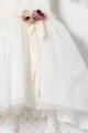 Βαπτιστικό φόρεμα δαντέλα ιβουάρ σάπιο μήλο λουλούδια Bambolino : 4