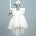εντυπωσιακό βαπτιστικό φόρεμα με ουρά και μανίκι : 4