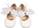 Babywalker βαπτιστικό παπούτσι  για κορίτσι με στρας και πούπουλο 3562 : 2