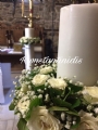 Λαμπάδες γάμου στολισμένες με φυσικό λουλούδι τριαντάφυλλο και γυψοφίλη : 6