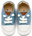 Δερμάτινο Sneakers από Ύφασμα και Δέρμα με Ελαστικό Κλείσιμο σε Σιέλ Χρώμα. mi1131 : 2