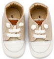 Δερμάτινο Sneakers από Ύφασμα και Δέρμα με Ελαστικό Κλείσιμο σε μπεζ Χρώμα. mi1131 : 2