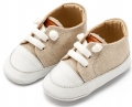 Δερμάτινο Sneakers από Ύφασμα και Δέρμα με Ελαστικό Κλείσιμο σε μπεζ Χρώμα. mi1131 : 3