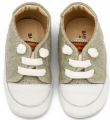 Δερμάτινο Sneakers από Ύφασμα και Δέρμα με Ελαστικό Κλείσιμο σε φυστικί Χρώμα. mi1131 : 2
