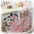 ρομαντικό κουτί βάπτισης ξύλινο για κορίτσι χρήσιμο πρωτότυπο ροζ λουλούδια : 2