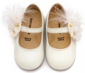 Babywalker βαπτιστικό παπούτσι Γοβάκι με Λουλούδια και Πούπουλα BW4887  : 2