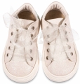 βαπτιστικά παπούτσια περπατήματος κορίτσι σνίκερ λευκό κορδέλα : 2